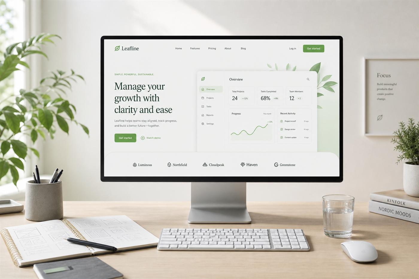 Web UI mock atmosphere on monitor